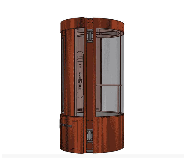 Glass round elevator